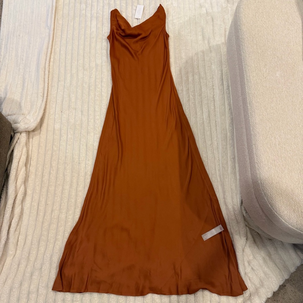 Elegant Burnt Orange Bridesmaid Dress